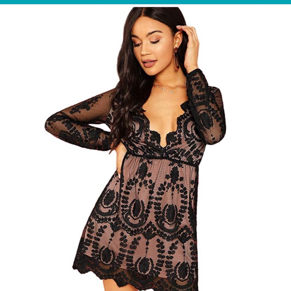 Black Lace Cocktail Dress